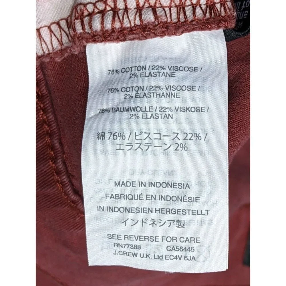 J.‎ Crew Womens Size 27 Mercantile Pockets Skinny Red Denim Jeans